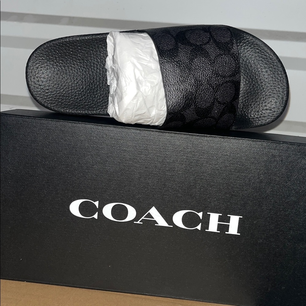 COACH Women's Udele Coated Canvas Slides - Picture 4 of 5